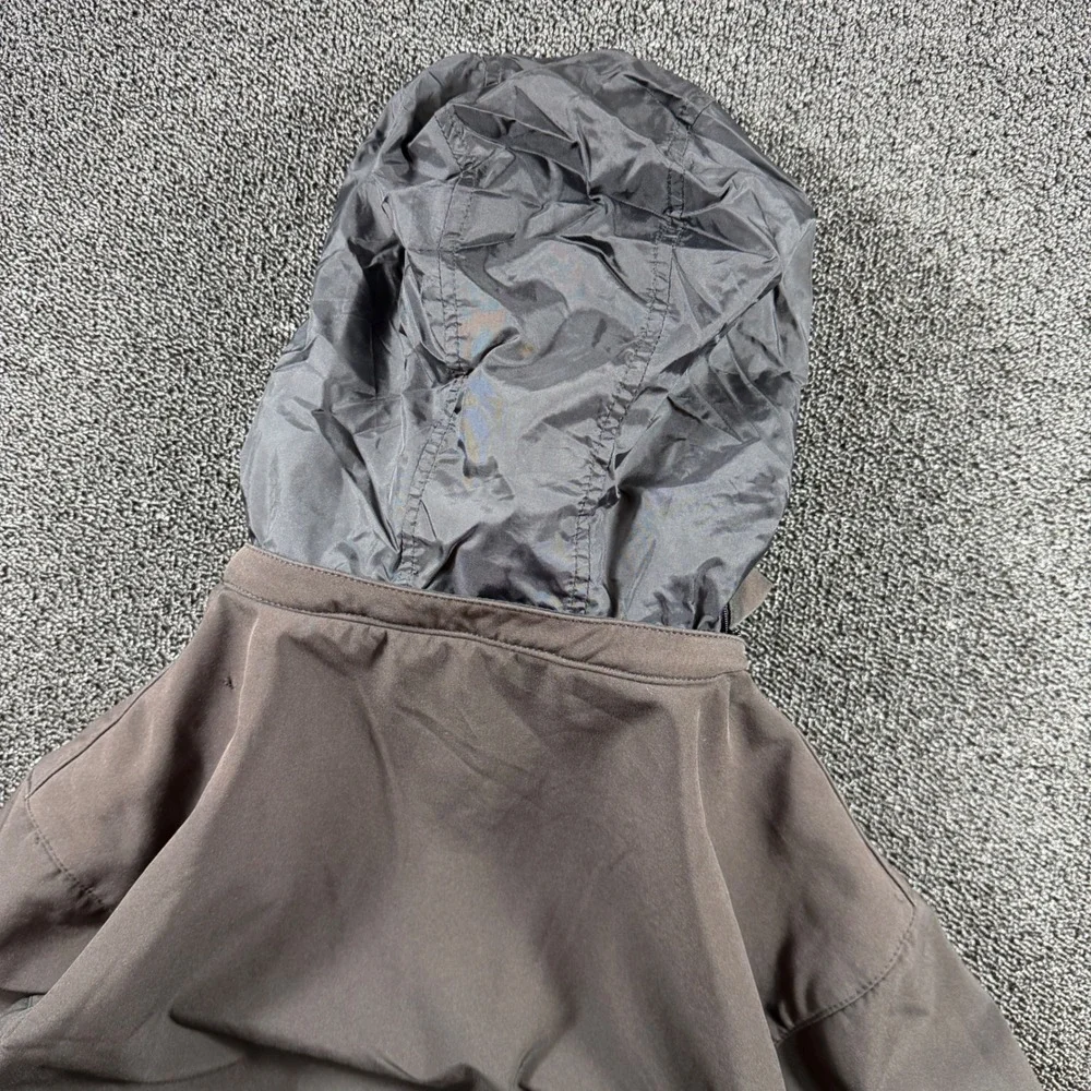 BMW Men's XL Softshell Fleece Lined Jacket Full Zip Stowable Hood Black Grey